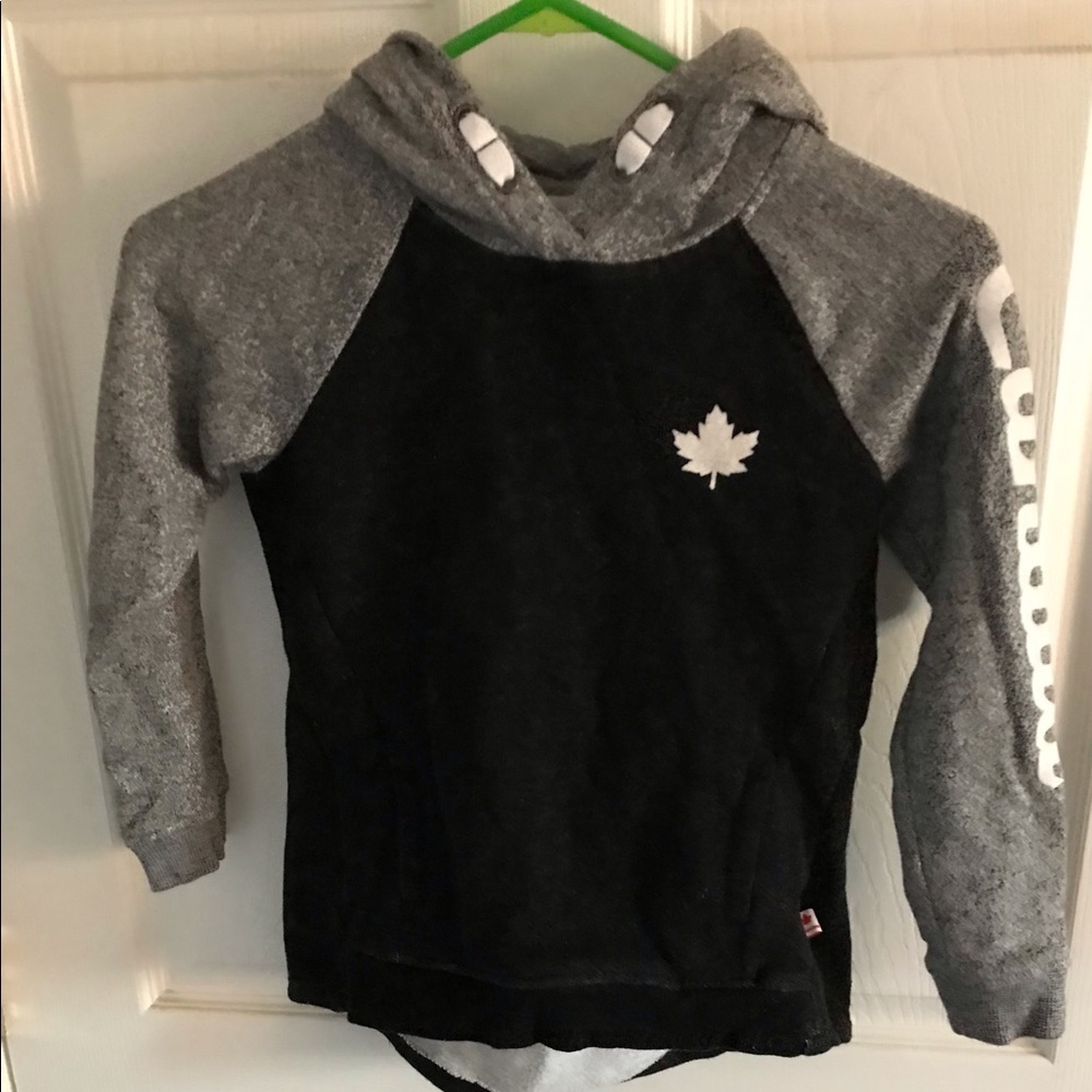 Girls size M Gray and black Canadian Hoodie sweatshirt